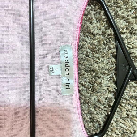 Madden Girl Pink Floral Long Sleeve Top - Picture 2 of 3